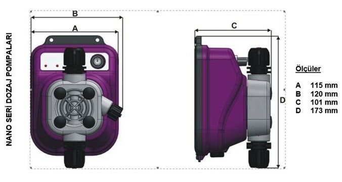 Antech Dp Nano A 2L/h 10 Bar Kimyasal Havuz Dozaj Pompası