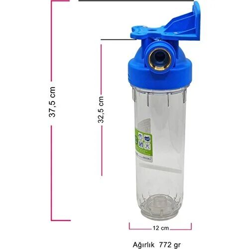 Atlas Filtri Atlas 10 Inç Dp Mono Housıng 3/4'' Tekli Filtre Kabı Boş