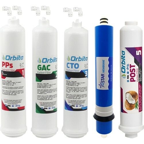 Orbita Inline Çift Çubuklu 5'li Filtre Seti Dirsekler Dahil