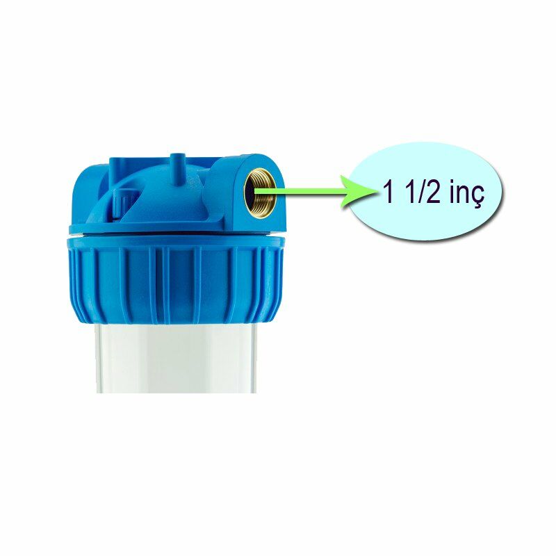 Orbita 10'' Tekli Boş Filtre Kabı Bağlantı Çapı Seçenekli- 1 1/2''